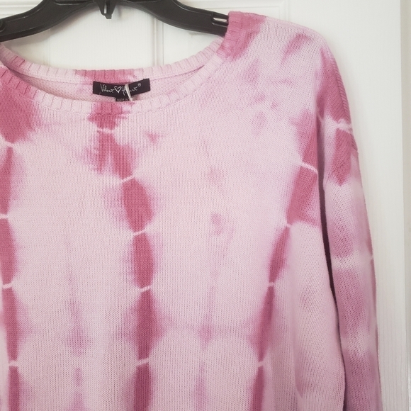 NEW! VELVET HEART pink tie dye cotton sweater. - Picture 3 of 7
